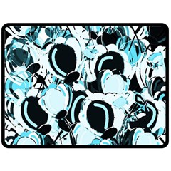 Blue Abstract  Garden Double Sided Fleece Blanket (large) 