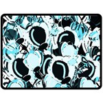 Blue abstract  garden Double Sided Fleece Blanket (Large)  80 x60  Blanket Front