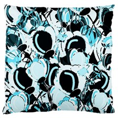 Blue Abstract  Garden Standard Flano Cushion Case (one Side) by Valentinaart