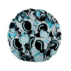 Blue Abstract  Garden Standard 15  Premium Flano Round Cushions by Valentinaart