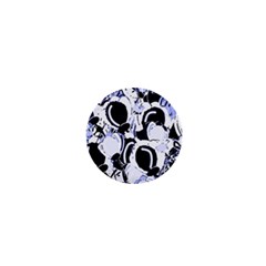 Blue Abstract Floral Design 1  Mini Buttons