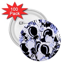 Blue Abstract Floral Design 2 25  Buttons (100 Pack)  by Valentinaart