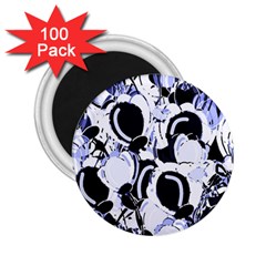 Blue Abstract Floral Design 2 25  Magnets (100 Pack)  by Valentinaart