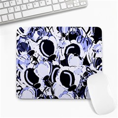 Blue Abstract Floral Design Large Mousepads