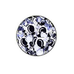 Blue Abstract Floral Design Hat Clip Ball Marker