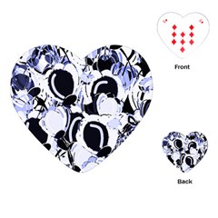 Blue Abstract Floral Design Playing Cards (heart) 