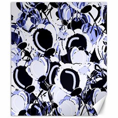 Blue Abstract Floral Design Canvas 8  X 10 