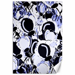 Blue Abstract Floral Design Canvas 12  X 18   by Valentinaart