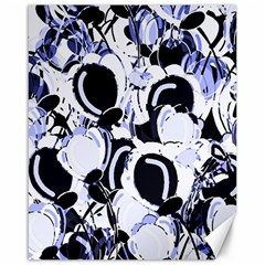 Blue Abstract Floral Design Canvas 16  X 20  