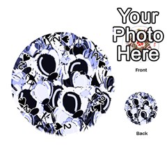 Blue Abstract Floral Design Playing Cards 54 (round) 