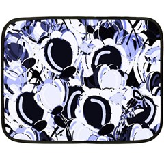 Blue Abstract Floral Design Double Sided Fleece Blanket (mini) 