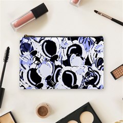 Blue Abstract Floral Design Cosmetic Bag (medium) 