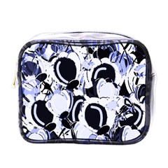 Blue Abstract Floral Design Mini Toiletries Bags