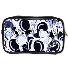 Blue Abstract Floral Design Toiletries Bags by Valentinaart