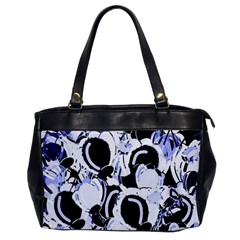 Blue Abstract Floral Design Office Handbags