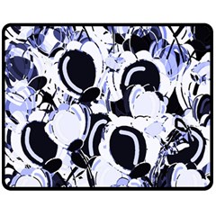 Blue Abstract Floral Design Fleece Blanket (medium) 