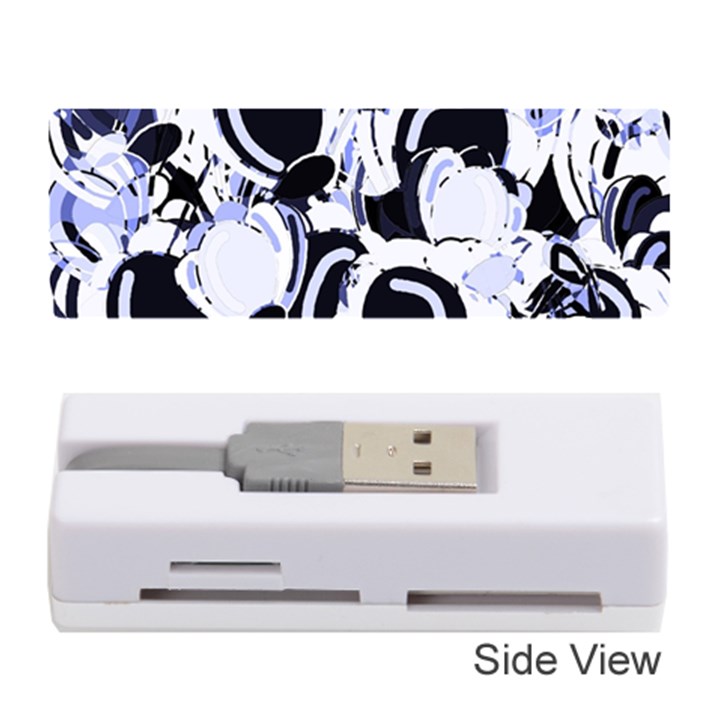 Blue abstract floral design Memory Card Reader (Stick) 