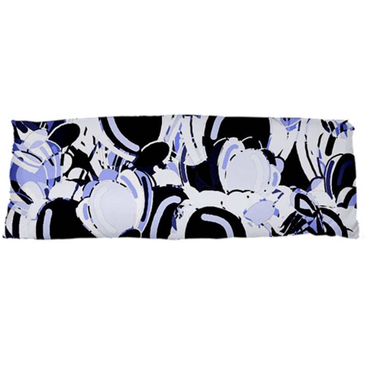 Blue abstract floral design Body Pillow Case Dakimakura (Two Sides)