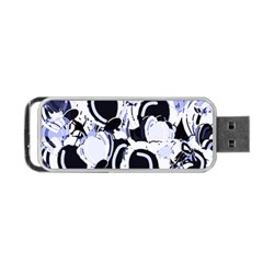 Blue Abstract Floral Design Portable Usb Flash (one Side) by Valentinaart