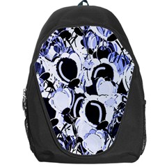 Blue Abstract Floral Design Backpack Bag