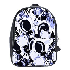 Blue Abstract Floral Design School Bags (xl)  by Valentinaart