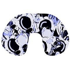 Blue Abstract Floral Design Travel Neck Pillows