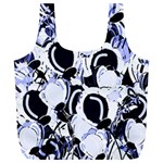 Blue abstract floral design Full Print Recycle Bags (L)  Front