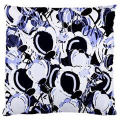 Blue Abstract Floral Design Large Flano Cushion Case (two Sides) by Valentinaart