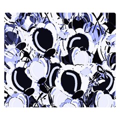 Blue Abstract Floral Design Double Sided Flano Blanket (small) 