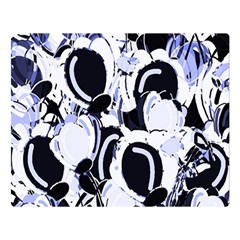 Blue Abstract Floral Design Double Sided Flano Blanket (large) 