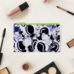 Blue Abstract Floral Design Cosmetic Bag (xs)