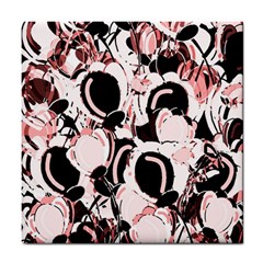 Pink Abstract Garden Tile Coasters