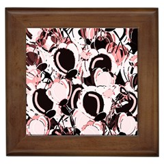 Pink Abstract Garden Framed Tiles