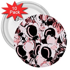 Pink Abstract Garden 3  Buttons (10 Pack) 