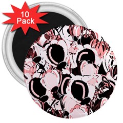 Pink Abstract Garden 3  Magnets (10 Pack) 