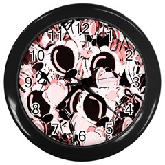 Pink Abstract Garden Wall Clocks (black)