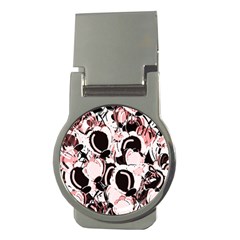 Pink Abstract Garden Money Clips (round) 