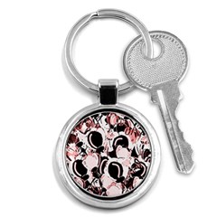 Pink Abstract Garden Key Chains (round) 