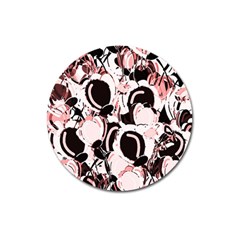 Pink Abstract Garden Magnet 3  (round)