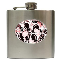 Pink Abstract Garden Hip Flask (6 Oz)