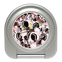 Pink Abstract Garden Travel Alarm Clocks