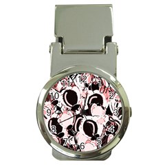 Pink Abstract Garden Money Clip Watches