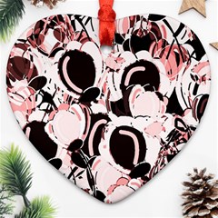 Pink Abstract Garden Heart Ornament (2 Sides) by Valentinaart