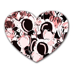 Pink Abstract Garden Heart Mousepads