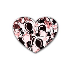 Pink Abstract Garden Heart Coaster (4 Pack)  by Valentinaart