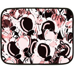 Pink Abstract Garden Fleece Blanket (mini) by Valentinaart