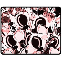 Pink Abstract Garden Fleece Blanket (medium) 