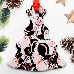 Pink Abstract Garden Christmas Tree Ornament (2 Sides)