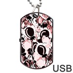 Pink abstract garden Dog Tag USB Flash (Two Sides)  Front