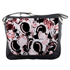 Pink Abstract Garden Messenger Bags by Valentinaart